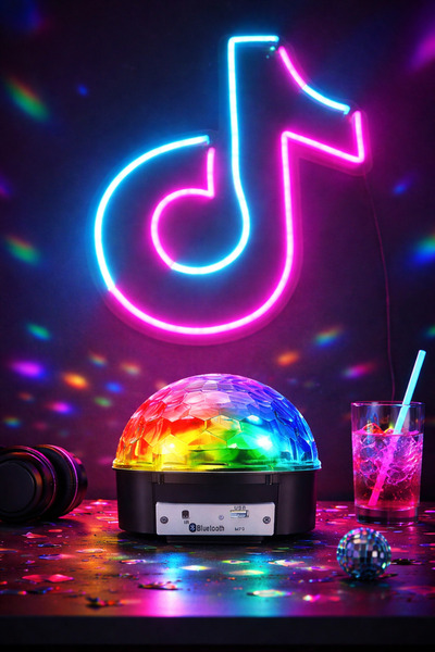 Maybax Ledli Disco Topu Bluetooth USB Uzaktan Kumanda Kablosuz Hoparlör MP3 Ç...