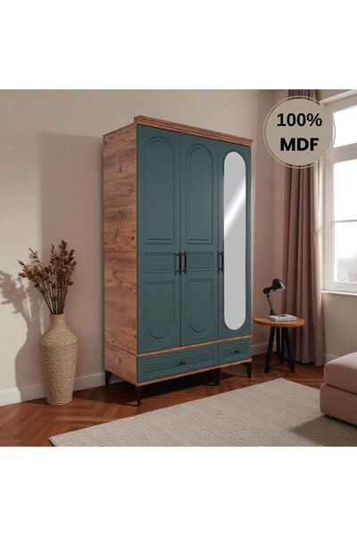 comiet Slope 3 Kapaklı Mdf Ayaklı Tasarım Country Gardırop