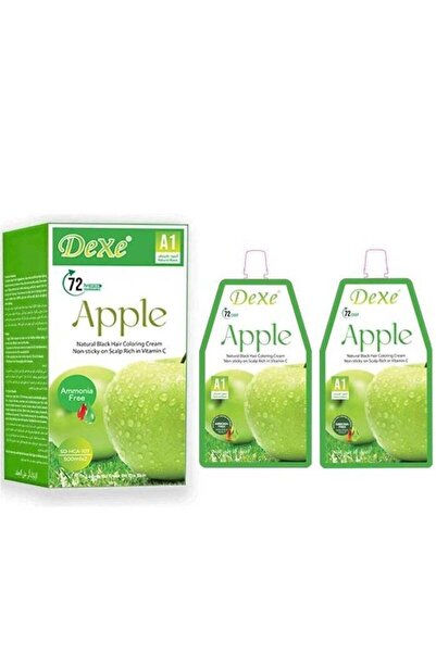 Dexe كريم تفاح صبغة الشعر خالي من أمونيا 500مل + 500مل تفاح أسود طبيعي A1