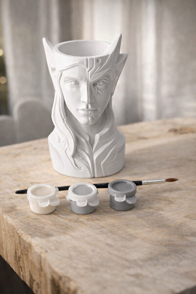 Denic Tasarım Taş Boyama Seti- Karakter Surat- Firça - Boya - Biblo-Kalemlik-...