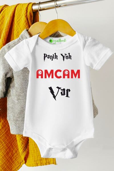 ScubaPromoTurkey I Have No Panic Uncle Organic Printed Unisex Baby Bodysuit w...