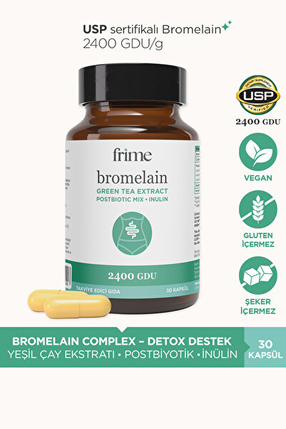 Frime , Detox, Bromelain, Yeşil Çay Ekstresi, Inülin Prebiyotik , Postbiyotik