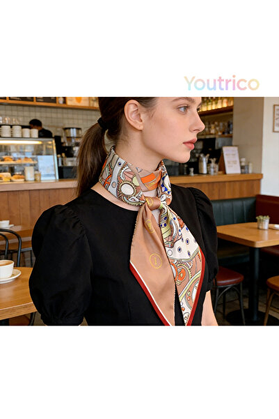 Youtrico وشاح حريري منقوش، عصابة رأس ورقبة مزدوجة الجوانب، أجواء الخريف والشتاء