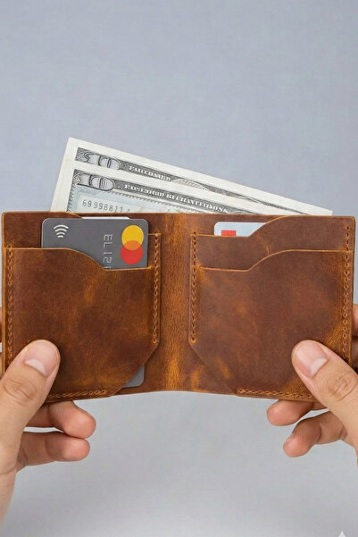 luvo محفظة من الجلد الحقيقي مصنوعة يدويًا من الجلد الأصلي الفاخر بخياطة إيطال...