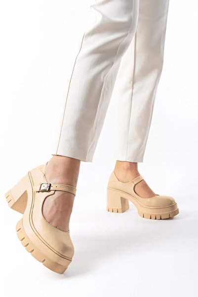 Preshley Γυναικεία παπούτσια με τακούνι 8 εκ. με μονό σκληρό καπέλο Ruby Skin...