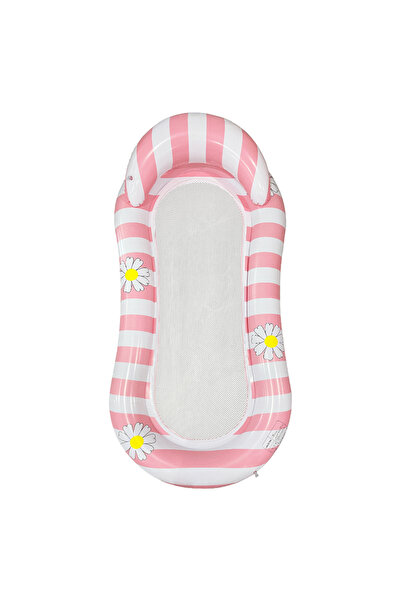 Choice قارب عائم وردي اللون مكون من قطعة واحدة لحمام السباحة للبالغين، قارب ع...