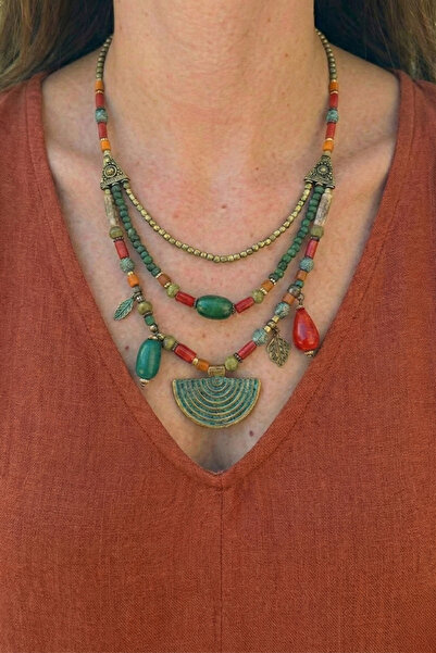 lumosart El Yapımı Çok Katmanlı Etnik Kolye