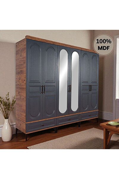 comiet Slope 6 kapaklı MDF ayaklı tasarım country gardırop