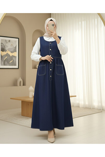 HİJABAYA Τζιν με μισό κουμπί και διπλή τσέπη με μηδενικό μανίκι