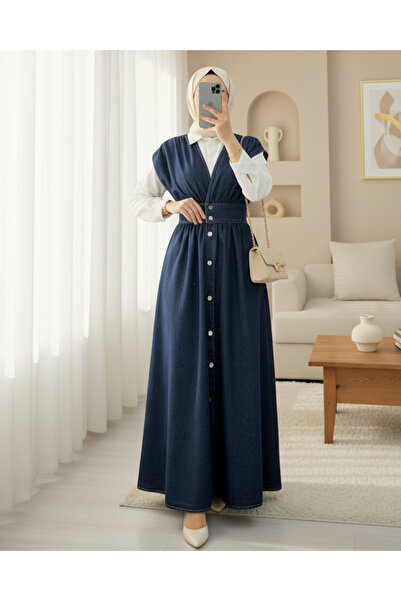 Modamorfo جينز بأكمام طويلة ورقبة على شكل حرف V وأزرار من Boydan -Laci