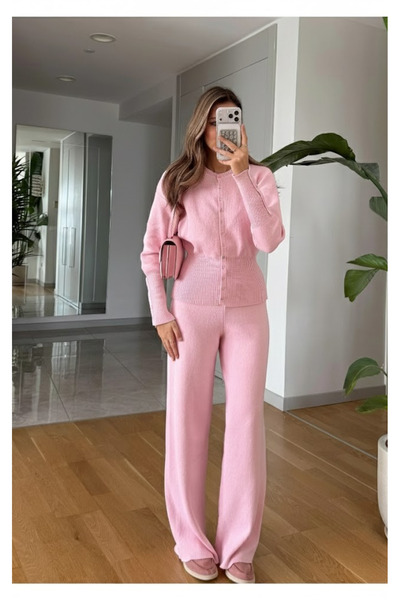 My Blog Set de tricotaje cu nasturi roz - 904