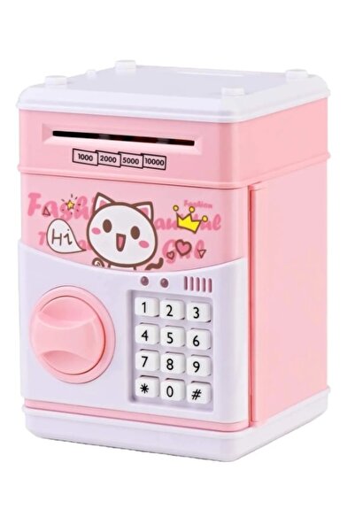 Rovitech Pusculita interactiva cu functie cod PIN tip seif, model Hello Kitty, 15x15x21 cm, roz