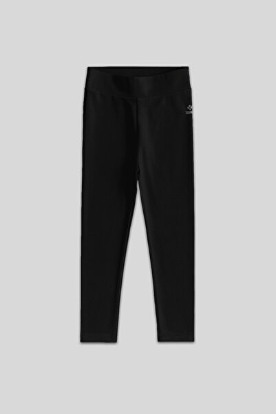 TOMMY LIFE Siyah Yüksek Bel Dar Paça Kız Çocuk Tayt - 75047