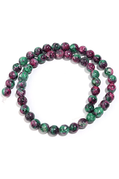 Choice خرز من حجر الإيبيدوت الطبيعي، أحمر وأخضر، كلينوزويزيت، دائري، مقاس 8 م...