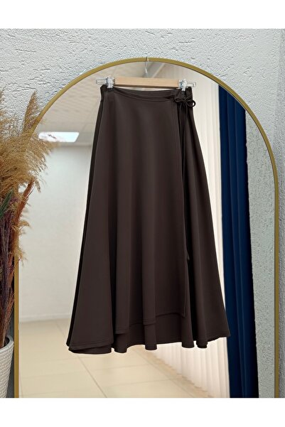 BENAHOLL تنورة سكوبا من إليسايد مع أربطة جانبية - GS3788 بني