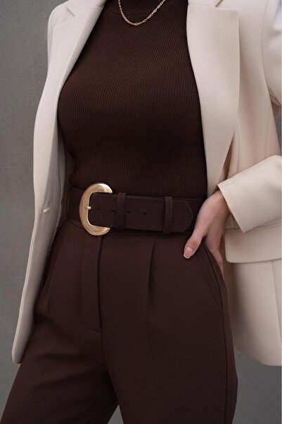 Mynoa SUEDE/Gold Takalı Curea pentru femei Curea pentru haine