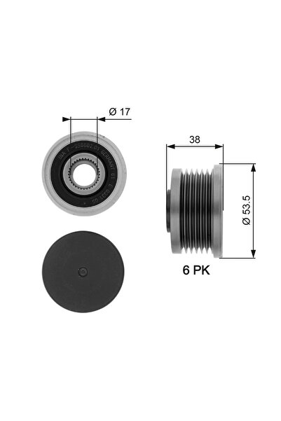 GATES Sistem Roata Libera, Generator Mitsubishi Carisma (da_) 1996-2006 Diesel
