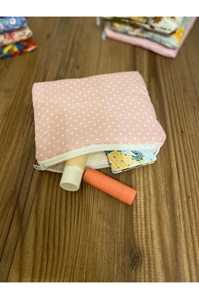 Handmade Zippered Mini Wallet – Lined, Puff-Filled Bag Organizer 18×13 cm Gif...