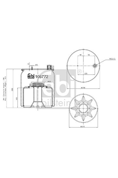 FEBI BILSTEIN Burduf, Suspensie Pneumatica Mercedes-benz Actros Mp4 / Mp5 201...