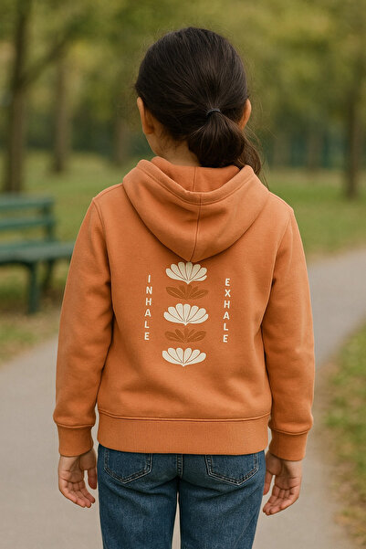 nk kids 8-14 years old lotus zippered cardigan orange