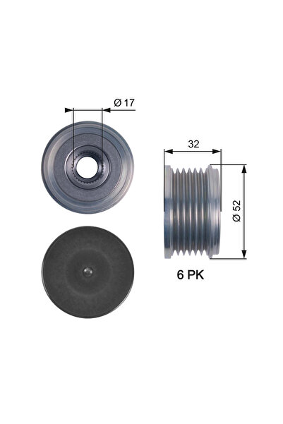 GATES Sistem Roata Libera, Generator Peugeot 406 Break (8e/f) 1999-2004 Diesel