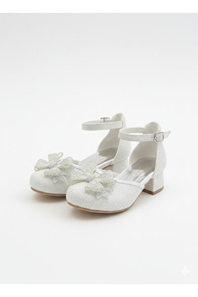 NeSe Shoes Girls' High Heel Shoes with Glitter and Rhinestone Bow, Evening Dress Shoes, New Season, Sparkling