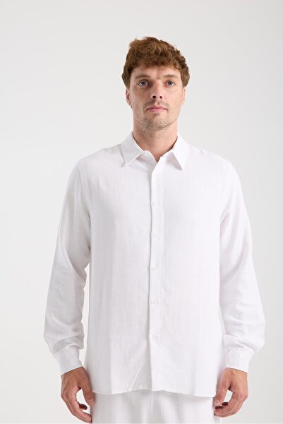 Store Linen Cotton Viscose Blend Men's Shirt - Relaxed Fit Basic/ Relaxed Fit