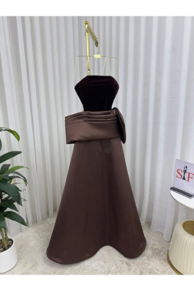 ALSAMAH Mikado dress on velvet