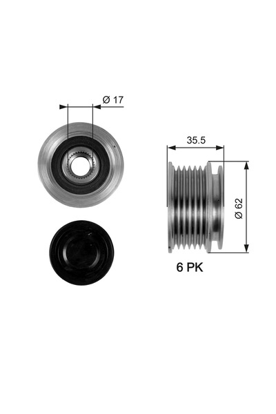 GATES Sistem Roata Libera, Generator Audi A6 C5 Avant (4b5, 4b6) 2001-2005 Benzina