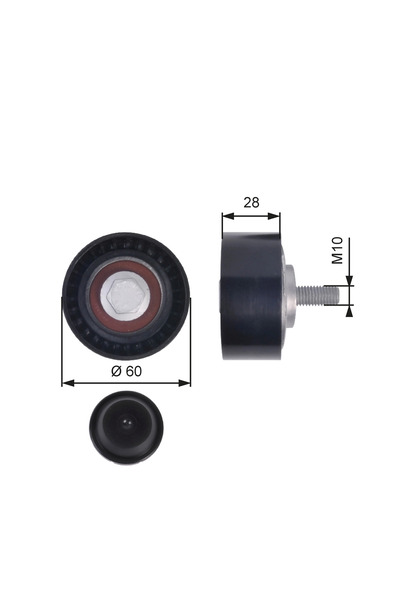 GATES Rola Ghidare/conducere, Curea Transmisie Porsche Cayenne (9pa) 2003-201...