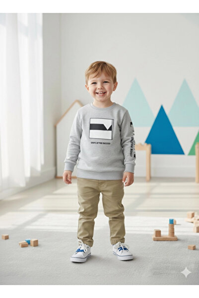 nk kids Nk 1-4 Years Old Quadrilateral Sweat Gray