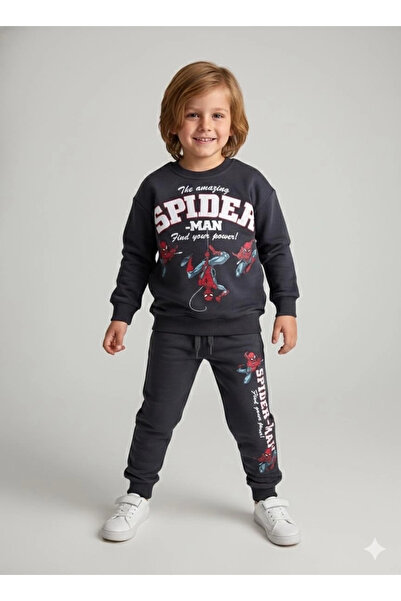 Orca Kids Fashion مجموعة سبايدر مان مكونة من قطعتين أنثراسيت