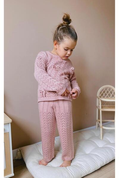 Orca Kids Fashion 2-8 years old ribbon detailed knitwear set