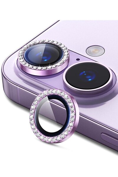 MustCase iPhone 17 Compatible Stone Camera Lens Protector Tempered Glass-Lavender