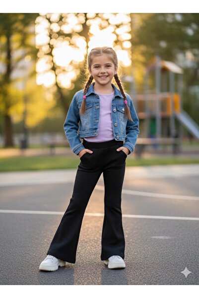 Orca Kids Fashion 1-6 Years Corded Fabric Spanish Paca Leggings Black