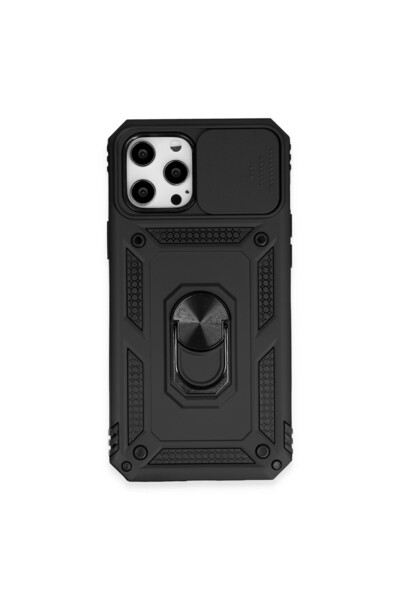 NewFace iPhone 12 Pro Max Case Silicone with Pars Lens Ring - Black
