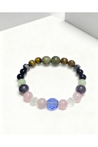 nss sky rock Jade Tiger Eye Hematite Opalite Quartz Amethyst Pink Quartz Zircon Bracelet 16-17cm