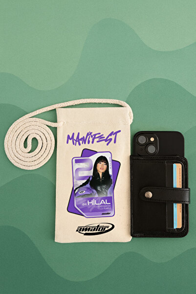 lovver حقيبة هاتف من مانيفست جروب هلال مطبوع مصنوعة من القماش بنسبة 100% مع ح...