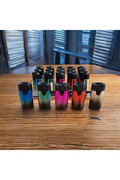 DURUSOY Çift Alevli Alev Desen Pürmüz ve Normal Ateş Gazlı Çakmak SARI