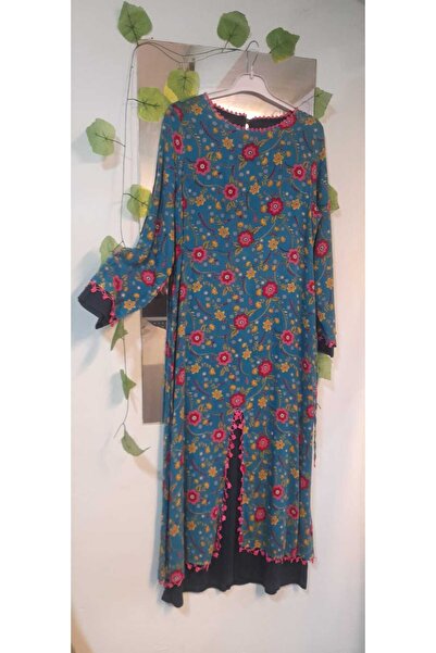 buğse Şilebezi Üzeri Tülbent Çift Katlı Elbise