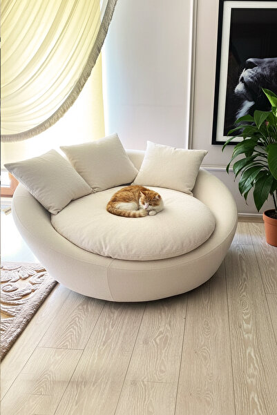 LOVİSSE HOME Love 360 Derece Döner Berjer Yuvarlak Berjer