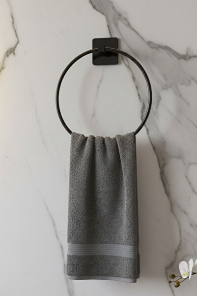 eldiven matik Yapışkanlı Siyah Yuvarlak Havlu Askısı