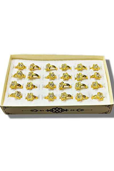 Muensu 24-Piece Mixed Size Luxury Women's Mazgarite Ring, Hajj and Umrah Material, Gift Ring, Ring with Box