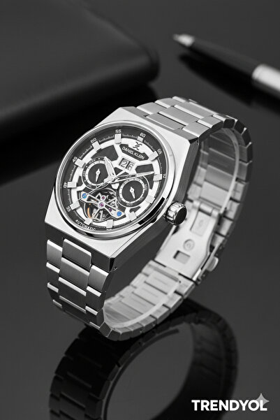 Daniel Klein Otomatik Kronometre İskelet Erkek Kol Saati 42mm Gümüş Çelik Kordon