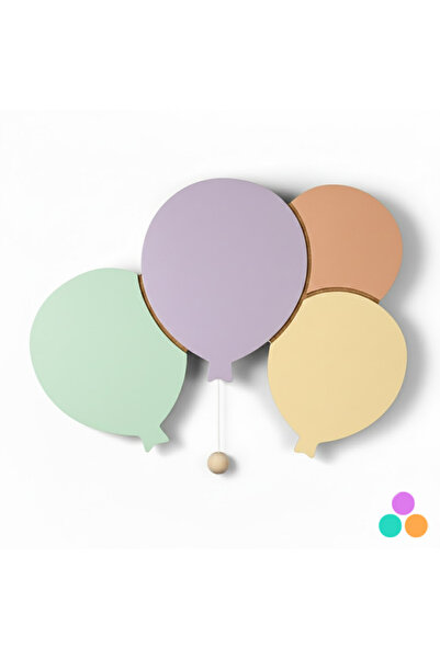 DÖRTLÜ BALON GECE LAMBASI Ahşap & LED | Bayıldım