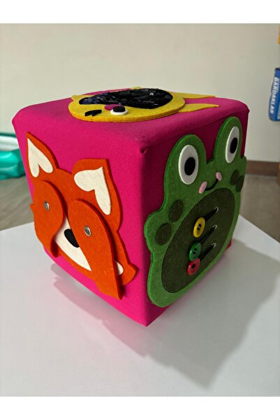 AYNA EĞİTİM MATERYALLERİ Montesorri Keşif Küpü- Beceri Küpü- Keçeden Eğitici Aktivite Oyuncağı (El Yapımı)