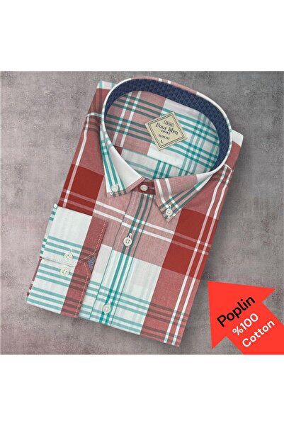 EREN STYLE Cămașă anti-transpirație cu mânecă lungă din poplin 100% bumbac (m...