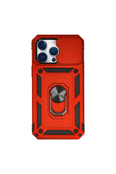NewFace Iphone 14 pro max case pars lens ring silicone - red