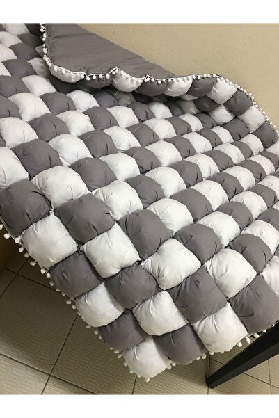 Indiehunterz لحاف أطفال رمادي-أبيض 40 ياما، وسادة أطفال