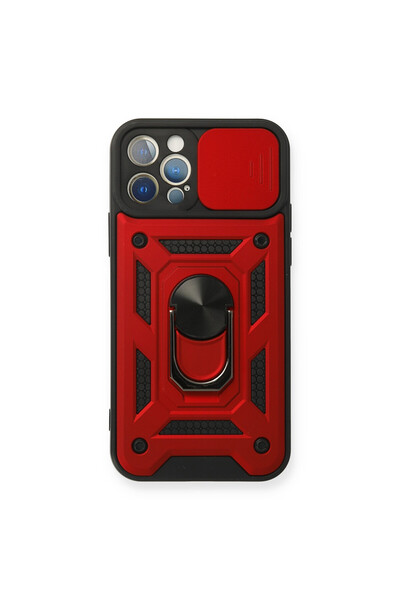 NewFace iPhone 12 Pro Case with Pars Lens Ring Silicone - Red